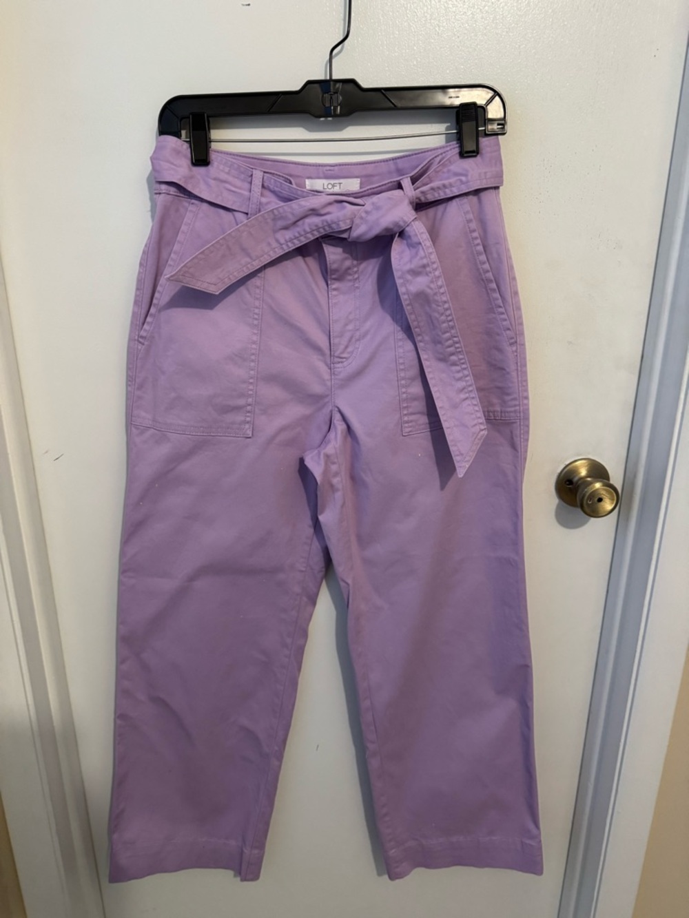 LOFT Lavender High-Waist Cropped Trousers